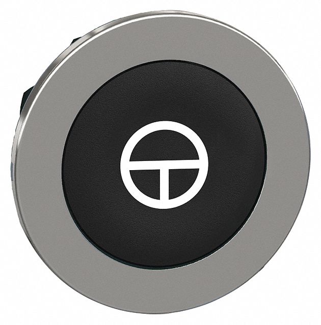 Push Button Head Marked 30mm Black
