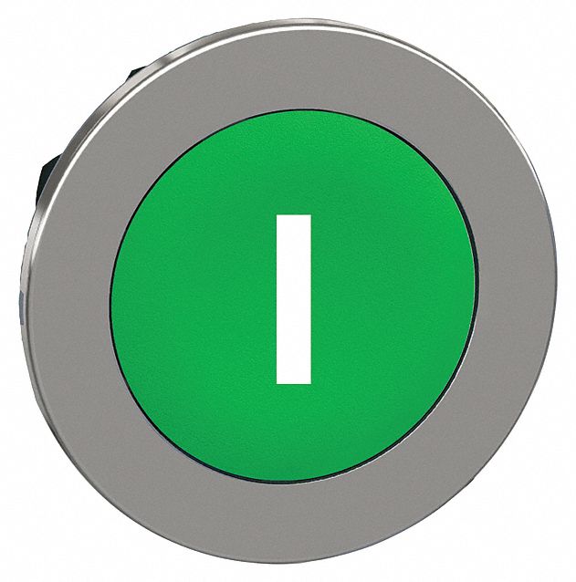 Push Button Head Marked 30mm Green