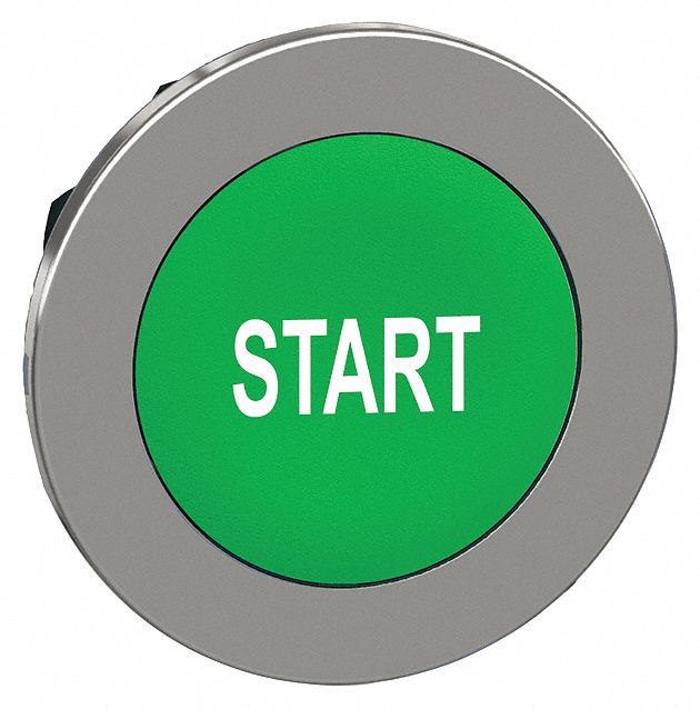 Push Button Head Marked 30mm Green