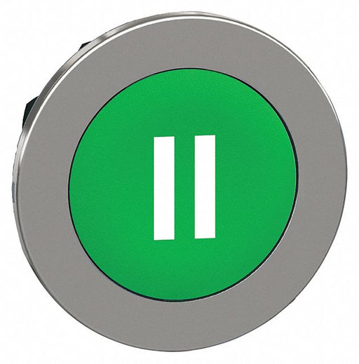 Push Button Head Marked 30mm Green