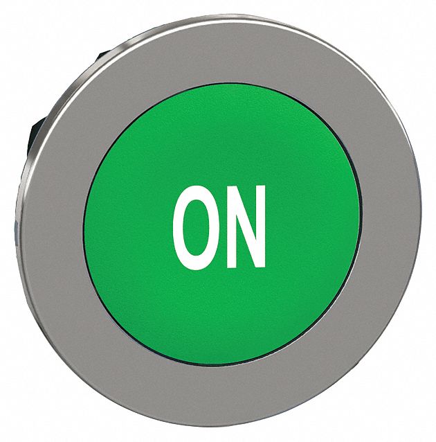 Push Button Head Marked 30mm Green