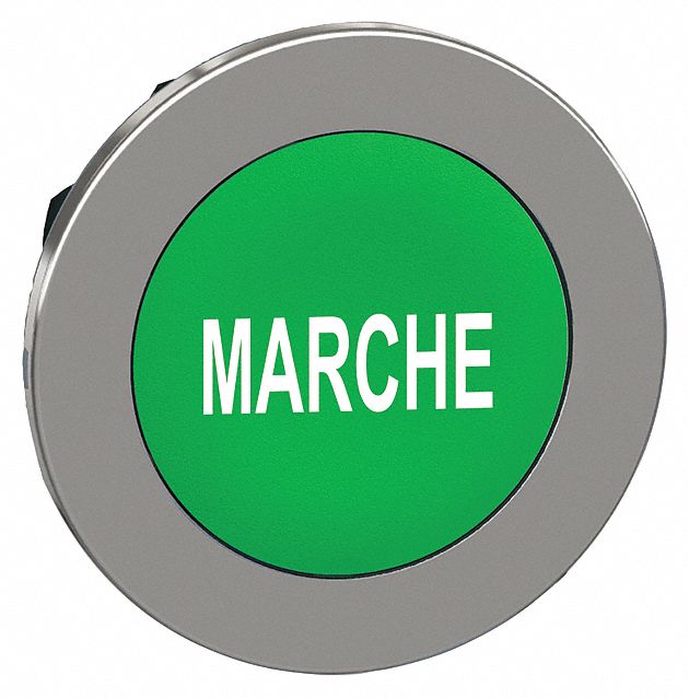 Push Button Head Marked 30mm Green