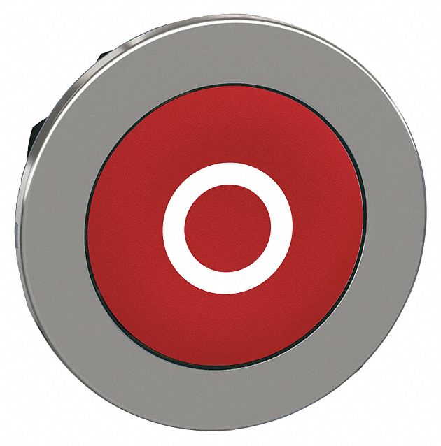 Push Button Head Marked 30mm Red