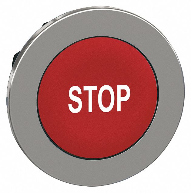 Push Button Head Marked 30mm Red