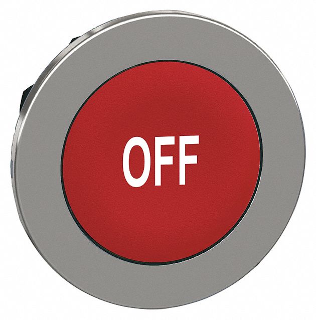 Push Button Head Marked 30mm Red