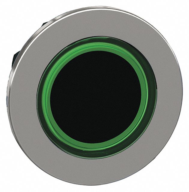 Flush Push Button Green No Lamp 30mm