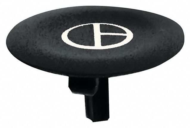 Push Button Head Marked 22mm Black