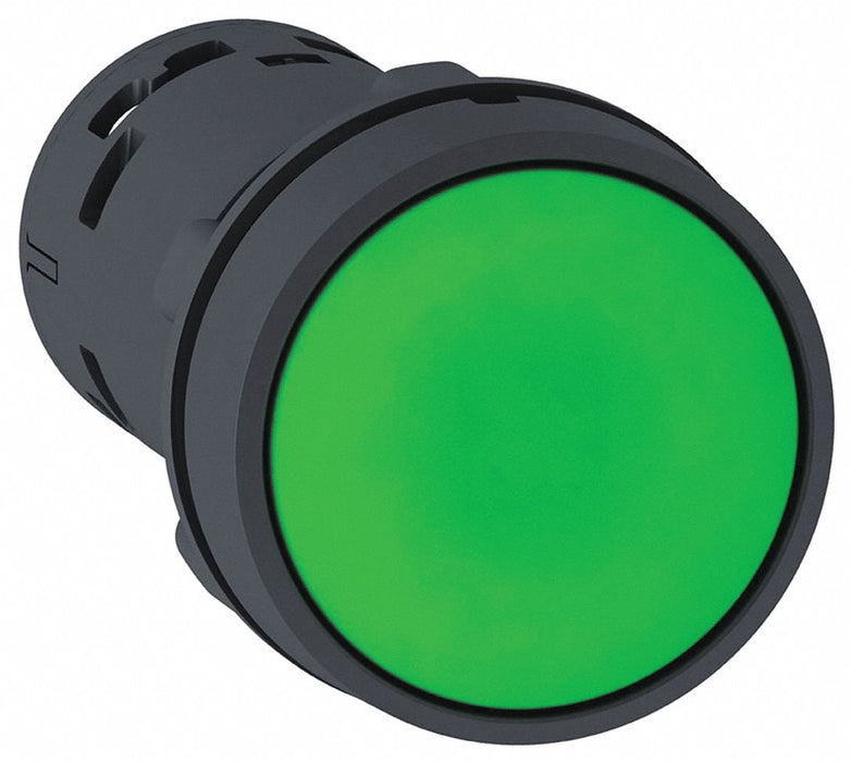 Flush Push Button Green Non-Illum 22mm