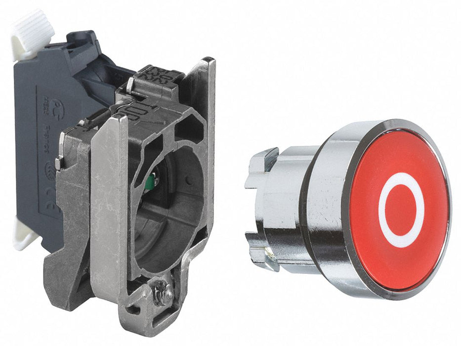 FlushPushButtonOperator NonIllum Red 1NC