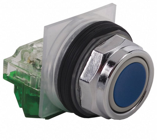 FlushPushButtonOperator NonIllum Blu 1NO