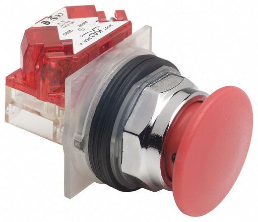 MushroomHeadPushButton Non-Illum Red 1NC