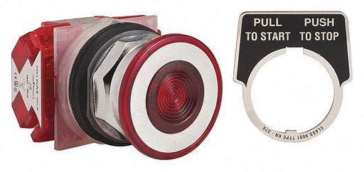 MushroomHeadPushButton Non-Illum Red 2NC