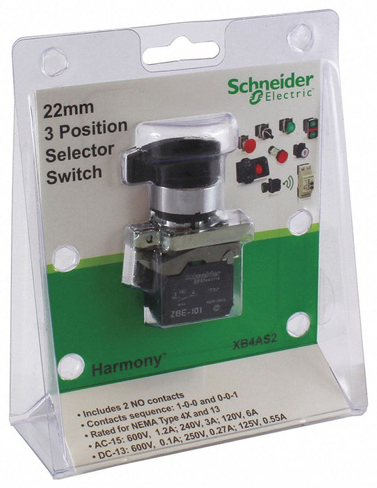 Selector Switch 2 Pos 22 mm Black
