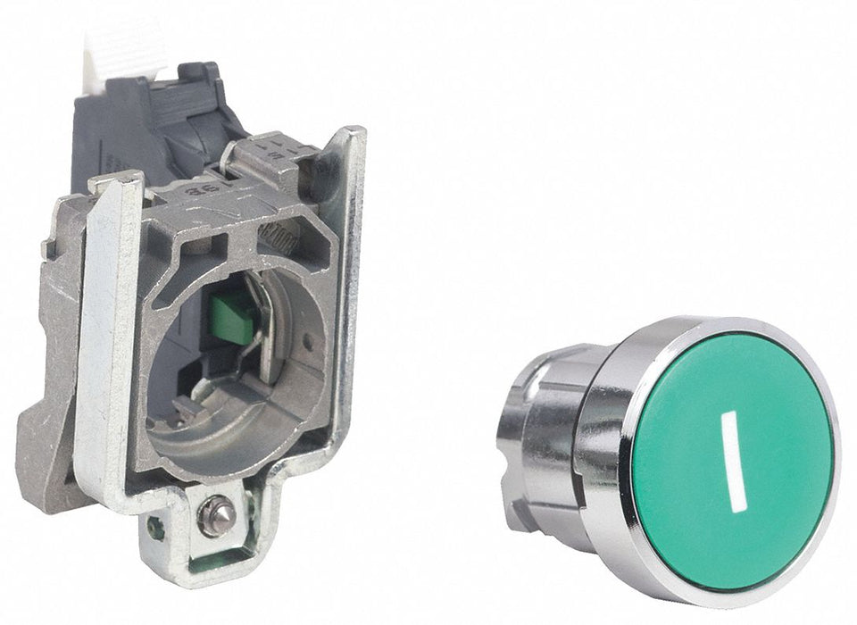 FlushPushButtonOperator NonIllum Grn 1NO