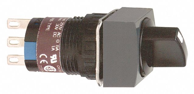 Selector Switch 2 Pos 16 mm Black