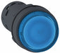 Extended Push Button Blue LED 22mm