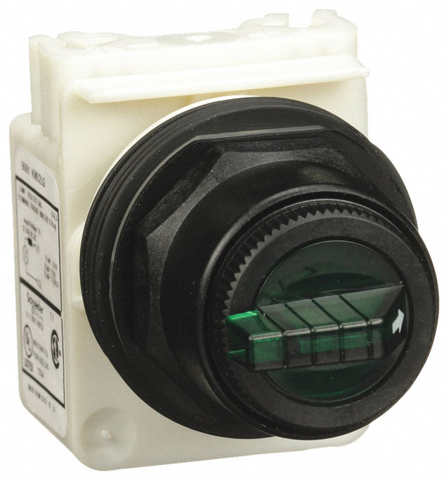 Selector Switch 3 Pos 30 mm Green