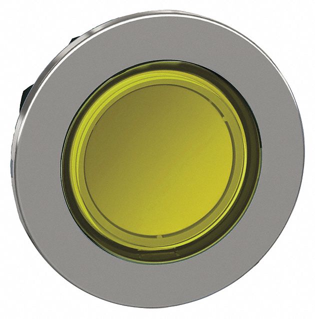 Flush Push Button Yellow No Lamp 30mm