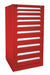 K3769 ModDrwrCab 59.25 x30 x28 Red 10Drwr