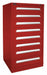 K3763 ModDrwrCab 59.25 x30 x28 Red 8Drwr