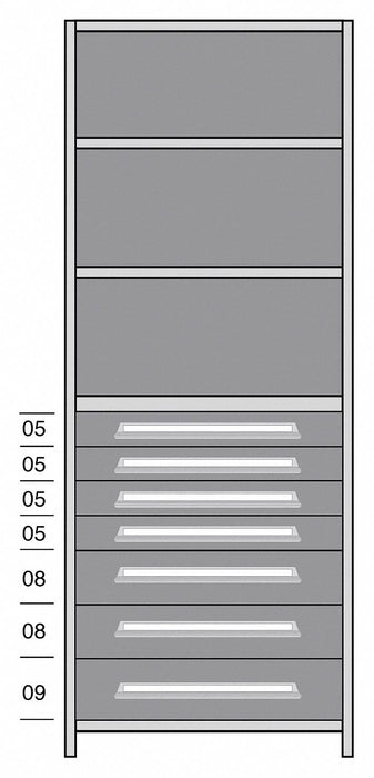 Shelf 85 H 36 W Steel 800 lb Capacity