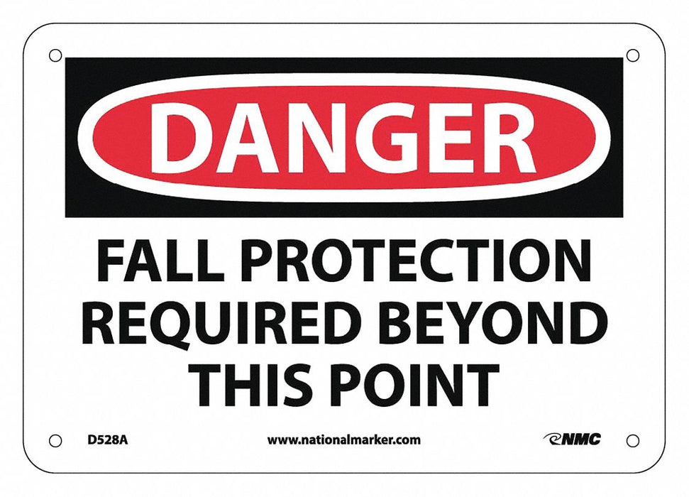 Danger Fall Protection Required Beyond T