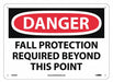 Danger Fall Protection Required Beyond T