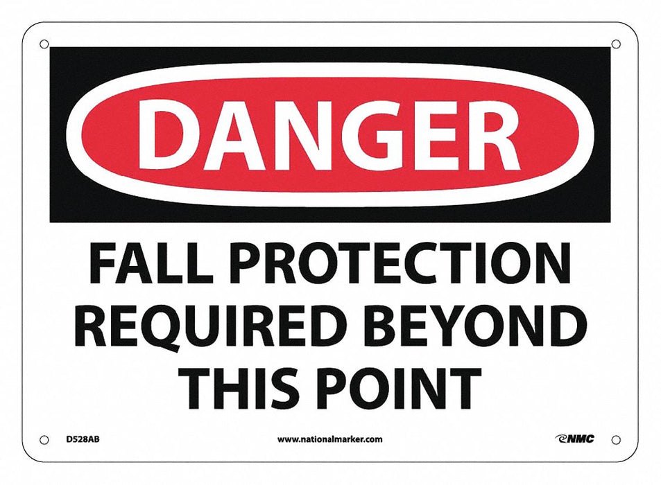 Danger Fall Protection Required Beyond T