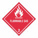 Flammable Gas Label Worded PK50
