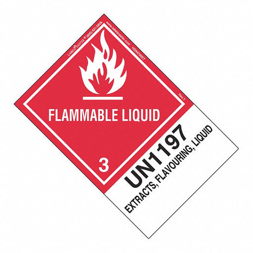 Flammable Liquid Label UN1197 PK500