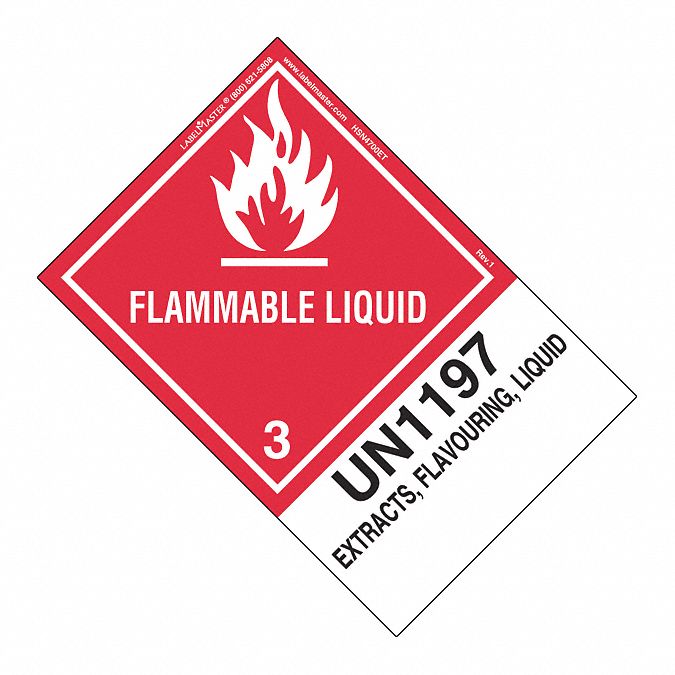 Flammable Liquid Label UN1197 PK500