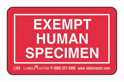 Exempt Specimen Label Human PK1000
