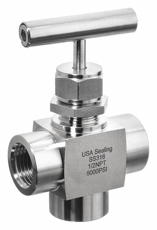 Needle Valve Angled Fitting Style 316 SS