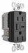 USB Charger Recept 15 A Black Type A/C