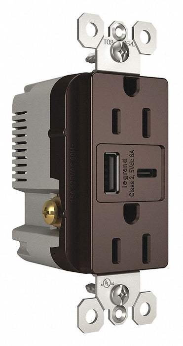 USB Charger Recept 15 A Drk Brz Type A/C