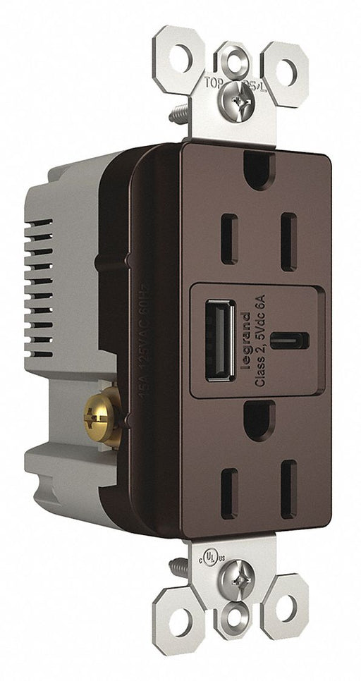 USB Charger Recept 15 A Drk Brz Type A/C