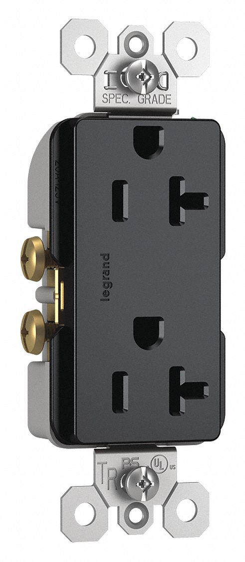 Receptacle Gray 20 A 2P3W Back Side 1PK