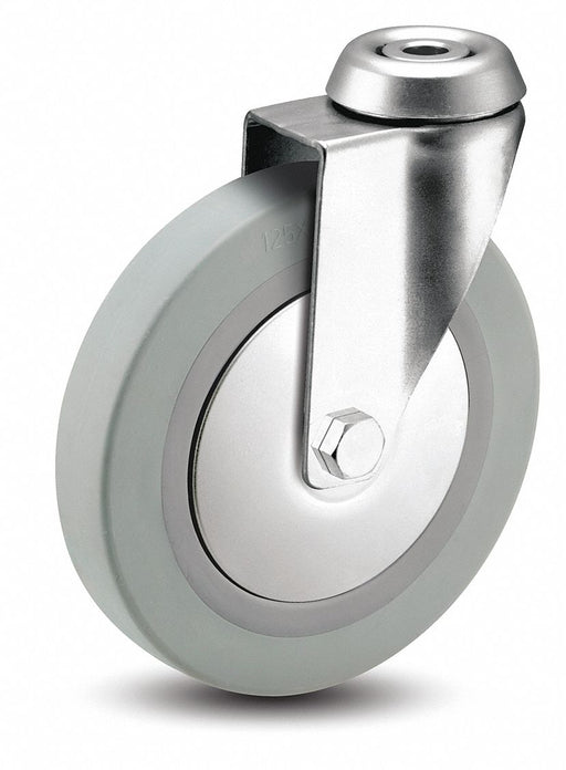 Bolt-Hole Caster 2 dia Swivel Rubber