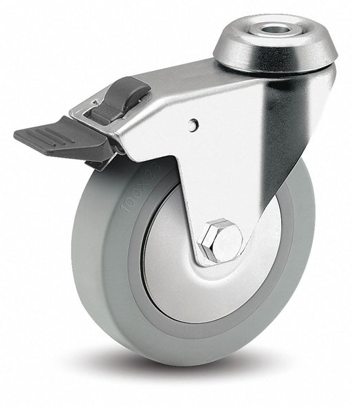 Bolt-Hole Caster 2 dia Swivel Rubber