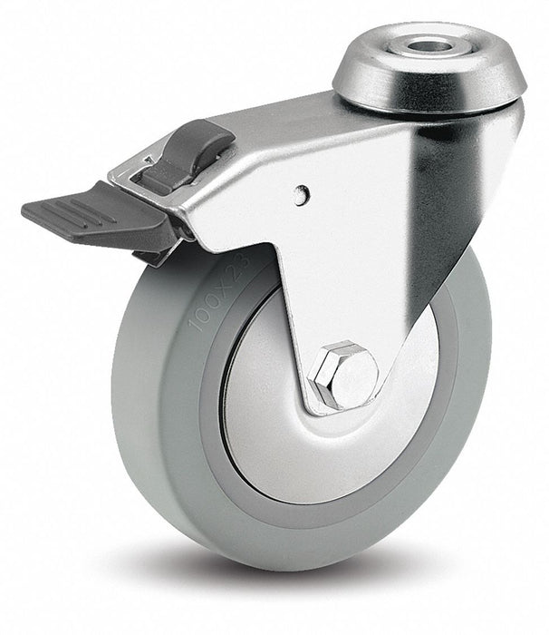 Bolt-Hole Caster 3 dia Swivel Rubber