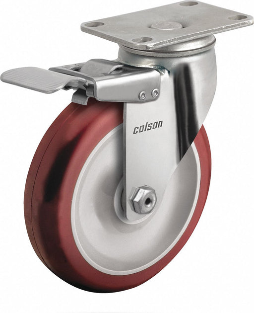 Plate Caster Swivel Rubber 4 11/16 H