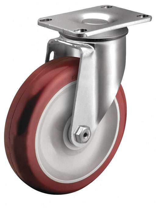 Plate Caster Swivel Polyurethane 4 1/8 H