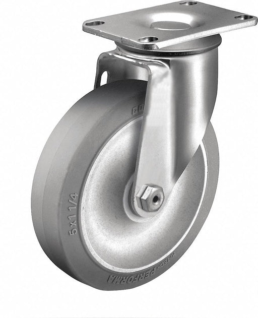 Plate Caster Swivel Rubber 4 1/8 H