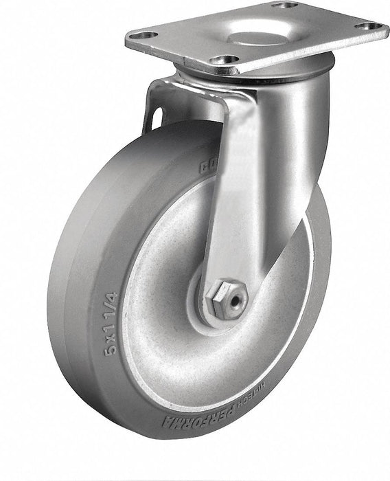 Plate Caster Swivel Rubber 4 1/8 H