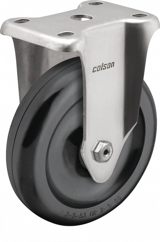 Plate Caster Rigid Rubber 4 11/16 H