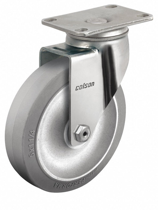Plate Caster Swivel Rubber 4 11/16 H