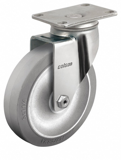 Plate Caster Swivel Rubber 5 1/8 H