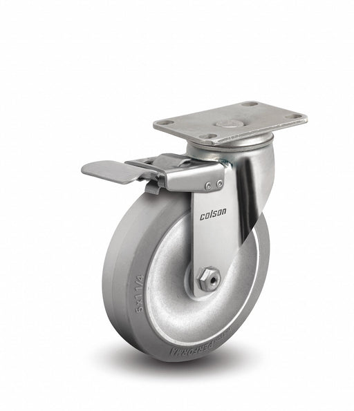 Plate Caster Swivel Rubber 4 11/16 H