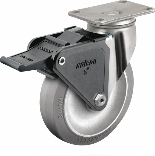 Plate Caster Swivel Rubber 5 1/8 H