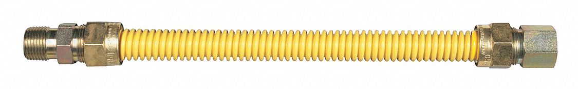 Gas Connector Hose 1/2 Dia Yellow